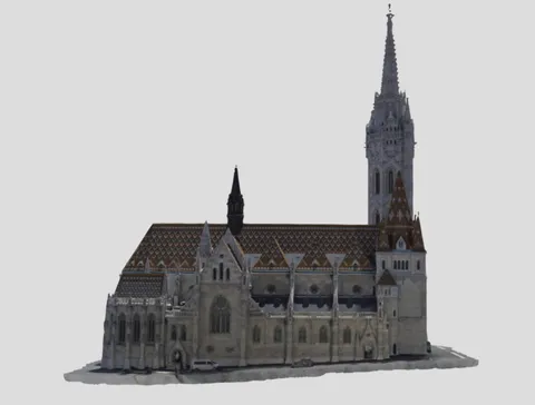 Mátyás-templom 3D modellje hátulról