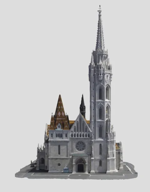 Mátyás-templom 3D modellje a toronnyal