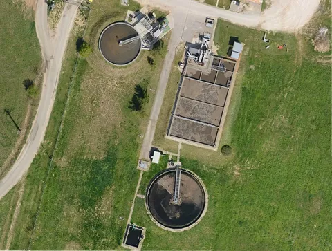 Törökbálint, szennyvíztisztító telep ortofotón