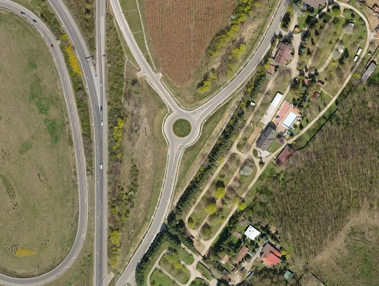 Törökbálint, az új csomópont ortofotón 2018-ban